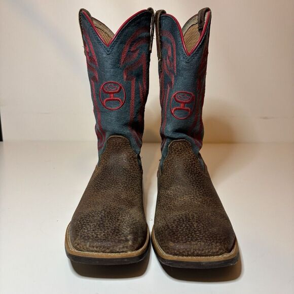 Twisted X Hooey Youth size 5.5 M Cowboy Boots Leather Square Toe YHY0008 - Picture 6 of 11